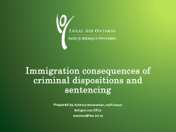 Immigration consequences of criminal dispositions