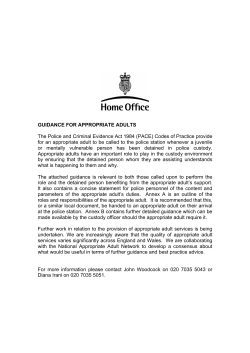 Home Office Guidance on Appropriate Adult Role