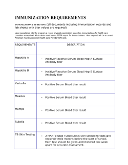 immunization requirements