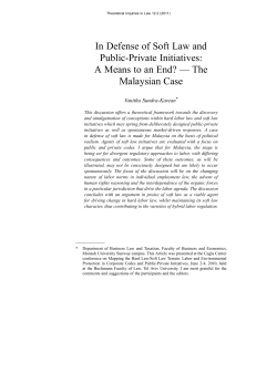 In Defense of Soft Law and Public-Private Initiatives: A Means to an