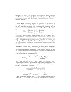 Summary: Normalized Cuts and Image Segmentation, by Jianbo Shi