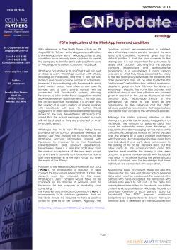 PDPA implications of the WhatsApp terms and conditions