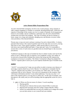 ALICE Active Shooter/Killer Plan