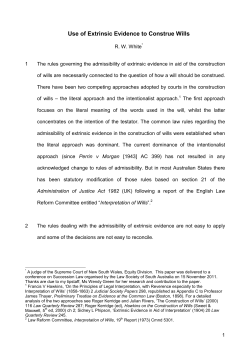 Use of Extrinsic Evidence to Construe Wills
