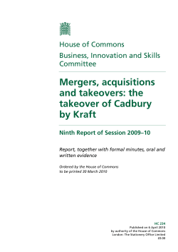 Mergers, acquisitions and takeovers: the takeover of Cadbury by Kraft
