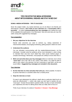 tips for effective media interviews about mitochondrial disease and