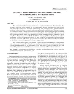 occlusal reduction reduces postoperative pain after endodontic