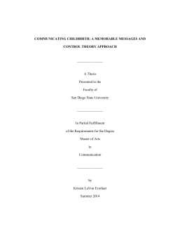 COMMUNICATING CHILDBIRTH: A MEMORABLE MESSAGES