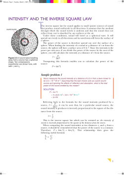 intensity and the inverse square law