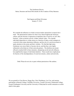 The Gentlemen Slavers: Status, Structure and Social Movements for