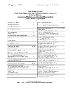 Checksheet - Lock Haven University