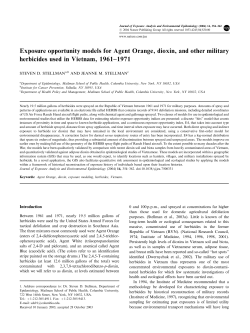 Exposure opportunity models for Agent Orange, dioxin