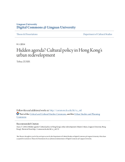 Hidden agenda? Cultural policy in Hong Kong&acirc;&bull;Žs urban