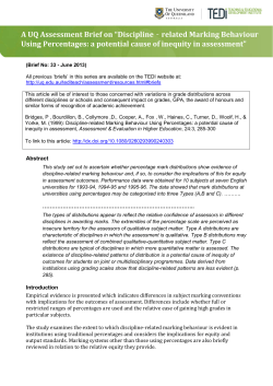 Discipline-related Marking Behaviour Using Percentages