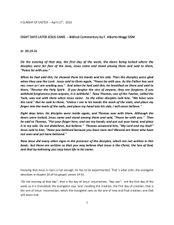 Biblical Commentary by F. Alberto Maggi OSM Jn 20.19