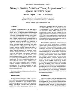 Nitrogen Fixation Activity of Twenty Leguminous Tree Species in