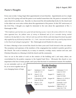 Pastor`s Thoughts Worship Readings