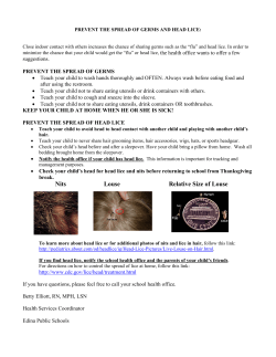 Germs and Head Lice - Edina Public Schools