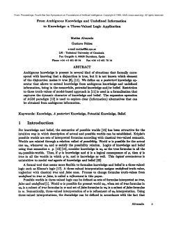 From Ambiguous Knowledge and Undefined Information to