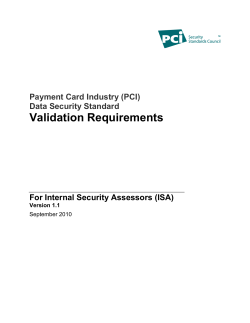 ISA Validation Requirements - PCI Security Standards Council