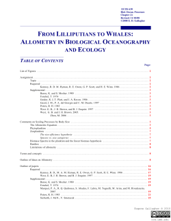 FROM LILLIPUTIANS TO WHALES: ALLOMETRY IN BIOLOGICAL