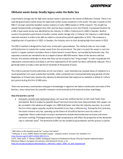 Olkiluoto waste dump: Deadly legacy under the Baltic Sea