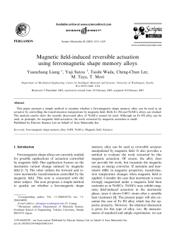 Magnetic field-induced reversible actuation using ferromagnetic