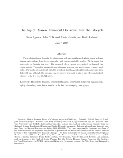 The Age of Reason: Financial Decisions Over the