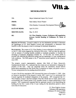 Ordinance #29, 2009 &ndash; 211 W. Hopkins Ordinance
