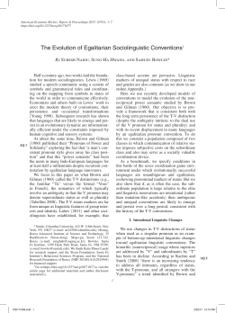 The Evolution of Egalitarian Sociolinguistic Conventions&dagger;
