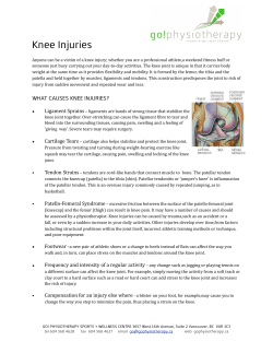 Knee Injuries - Go! Physiotherapy