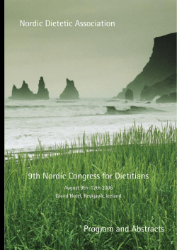 the 9th Nordic Congress for Dietitians
