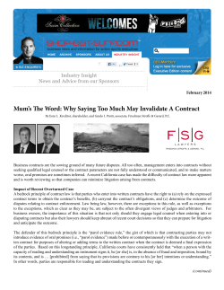 Mum`s The Word: Why Saying Too Much May Invalidate A Contract