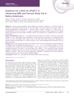 Evidence for a role of LPGAT1 in influencing BMI and percent body