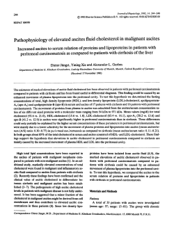 Pathophysiology of elevated ascites fluid c Olesterol in alignant ascites