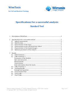 Specifications for a Succesful Analysis