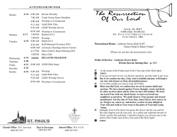 April 16, 2017 Bulletin - St. Paul`s Lutheran Church