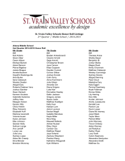 Middle School - St Vrain Valley School District