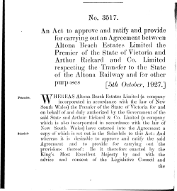 No. 3517. An Act to approve and ratify and provide for