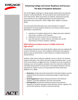 Enhancing College and Career Readiness and Success
