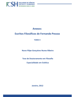 Anexos: Escritos Filosóficos de Fernando Pessoa