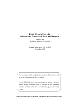 Digital Divide in East Asia: Evidence from Japan, South Korea and