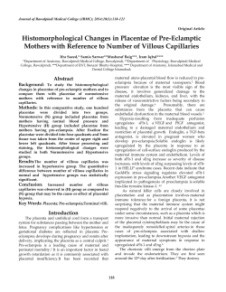 Histomorphological Changes in Placentae of Pre