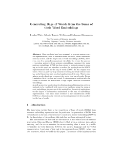 Generating Bags of Words from the Sums of their