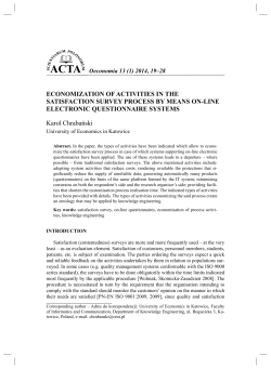 ECONOMIZATION OF ACTIVITIES IN THE SATISFACTION SURVEY