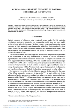 OPTICAL MEASUREMENTS ON SOLIDS OF POSSIBLE