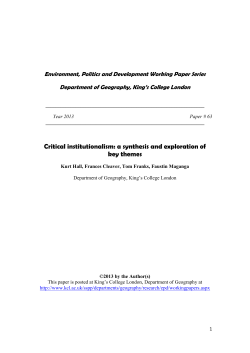 Environment, Politics and Development Working Paper Series