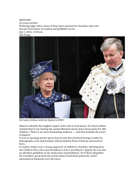 Obituary of Sir Gavyn Arthur - Livery Companies of the City of London
