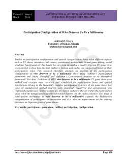 Participation Configuration of Who Deserves To Be a Millionaire