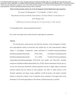 1 Role of carbon porosity and ion size in the development of ionic